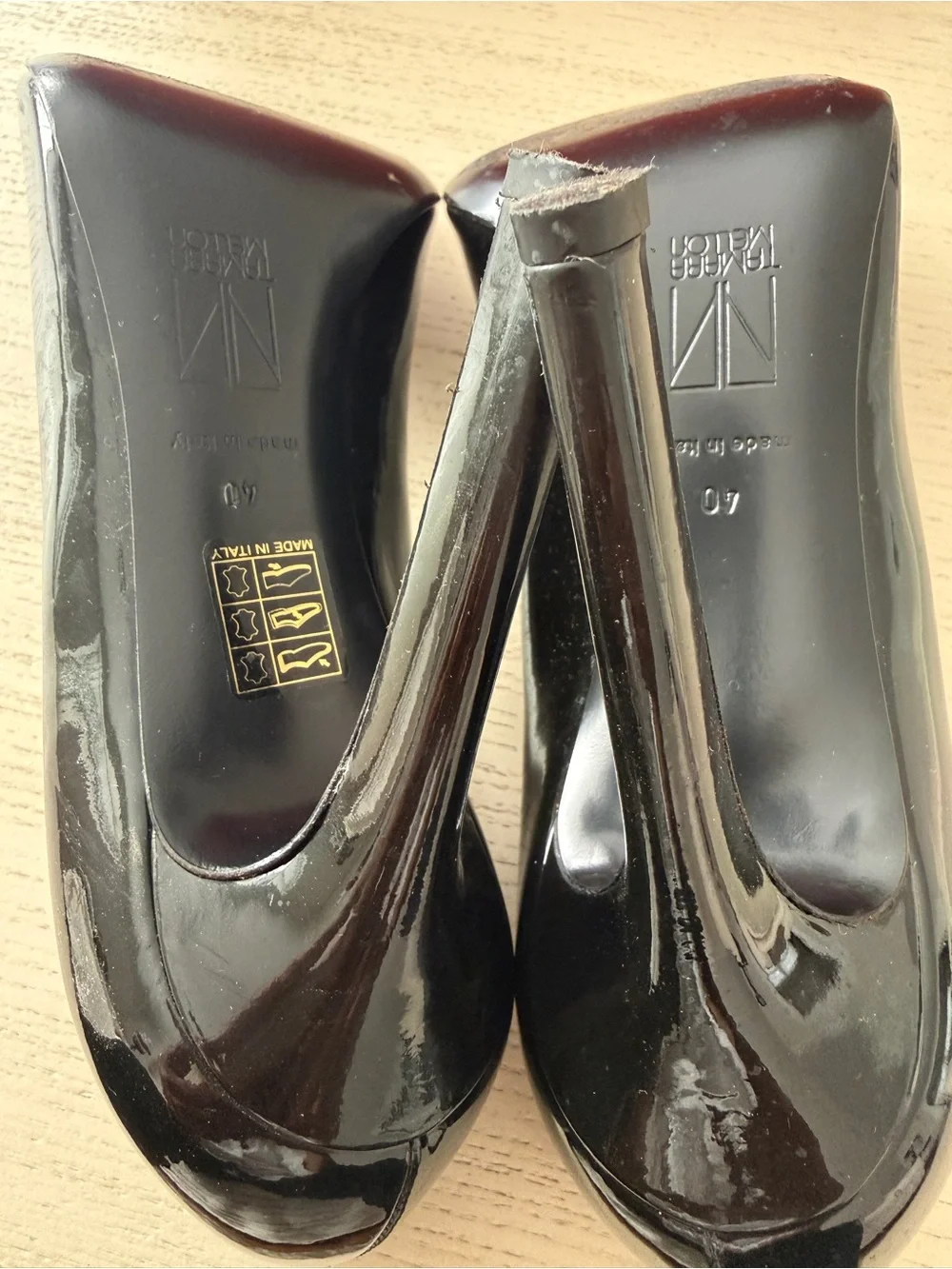 Tamara Mellon Black Patent Leather Pointed Stiletto Pumps